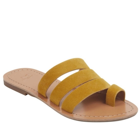 Marc Fisher Shoes - NWT Marc Fisher Rilee Yellow Suede Slide Sandals